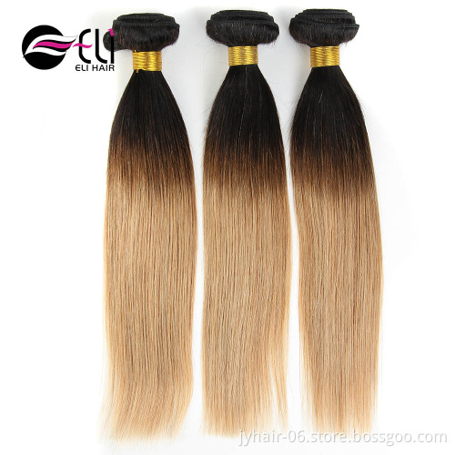 27# blond Wholesale Price Ombre Color 1b27 Peruvian Straight Hair In China